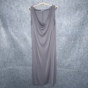 POL Gray Jersey Knit Cowl Neck‎ Sleeveless Dress- Sz L